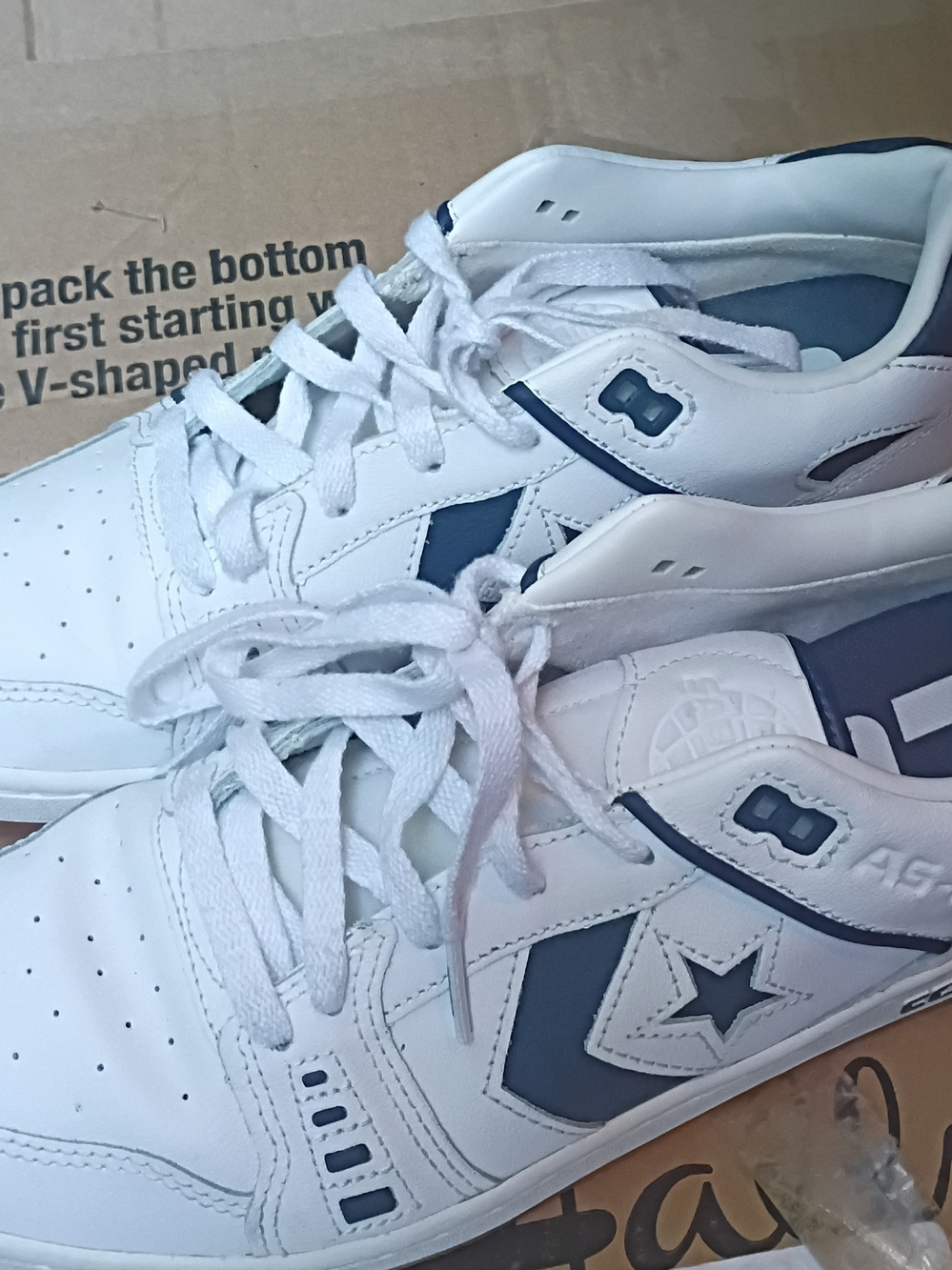 Converse White and Navy Low-Top Sneakers for Women